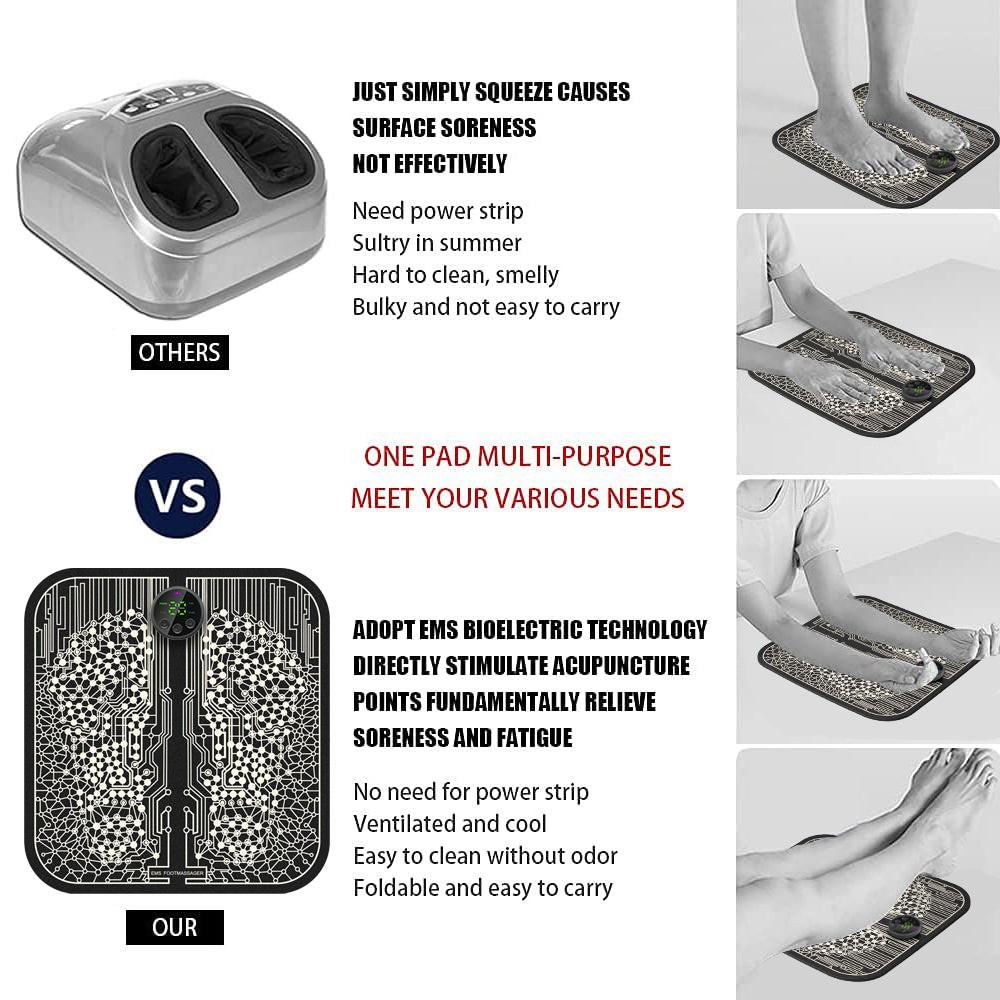 Remote-Controlled EMS Foot Massage Pad